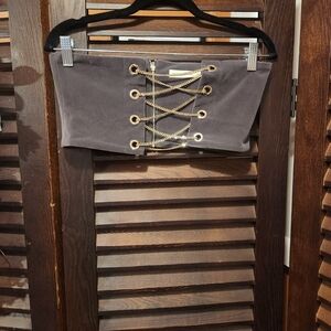 Makers of Dreams Black Corset with Gold Chains